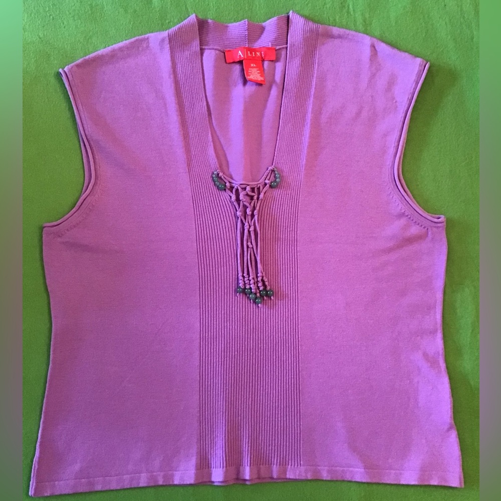 A|Line Liliac Purple Sleeveless Top Size XL